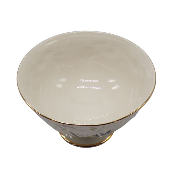 Lenox Winter Greetings Candy Dish Porcelain Gold Trim Holiday Bird Design 7" NIB - Picture 3 of 9